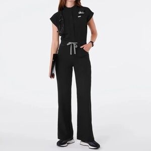FIGS Womens Rafaela Wide Leg ScrubJumpsuit XS Tall